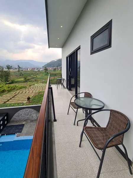 Villa Estetik Dengan View Persawahan di Kota Batu, Villa Cityscape