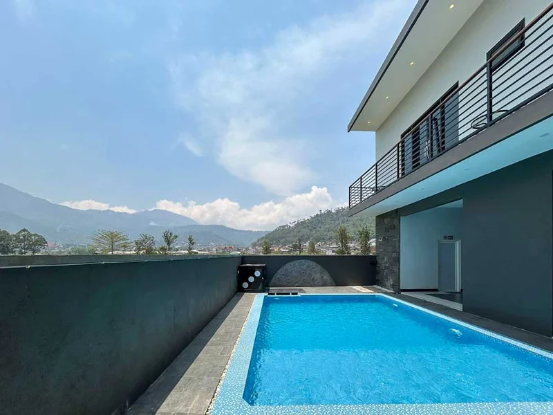 Villa Estetik Dengan View Persawahan di Kota Batu, Villa Cityscape