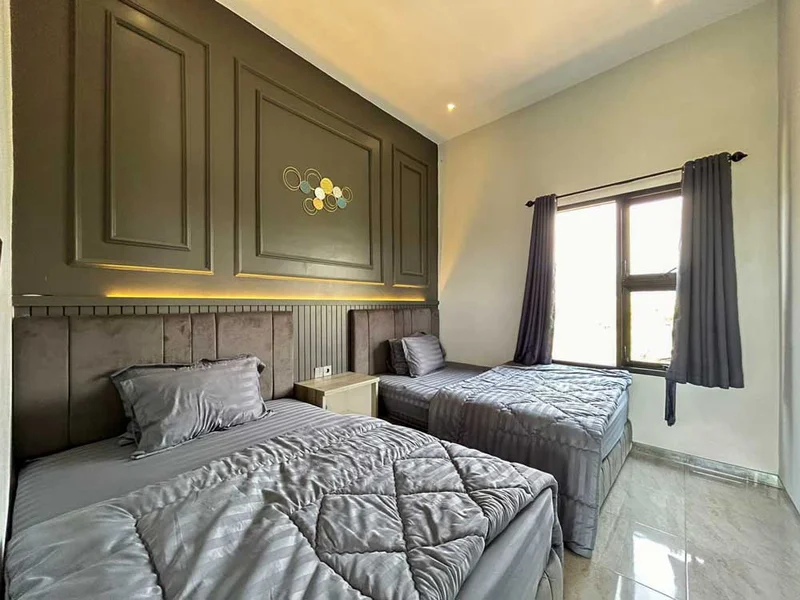 Villa Estetik Dengan View Persawahan di Kota Batu, Villa Cityscape