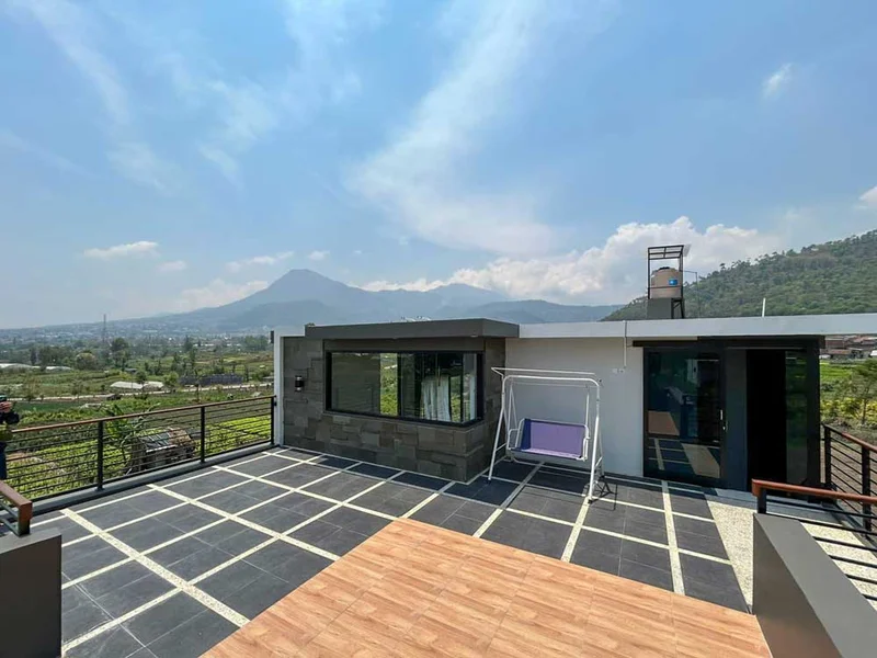 Villa Estetik Dengan View Persawahan di Kota Batu, Villa Cityscape